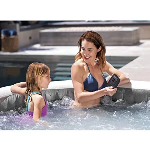 Intex Greywood Deluxe 4-Person Inflatable Hot Tub with Energy Efficient Cover, Grey