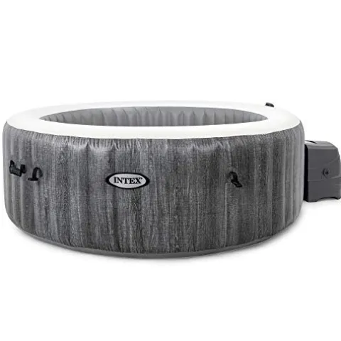 Intex Greywood Deluxe 4-Person Inflatable Hot Tub with Energy Efficient Cover, Grey