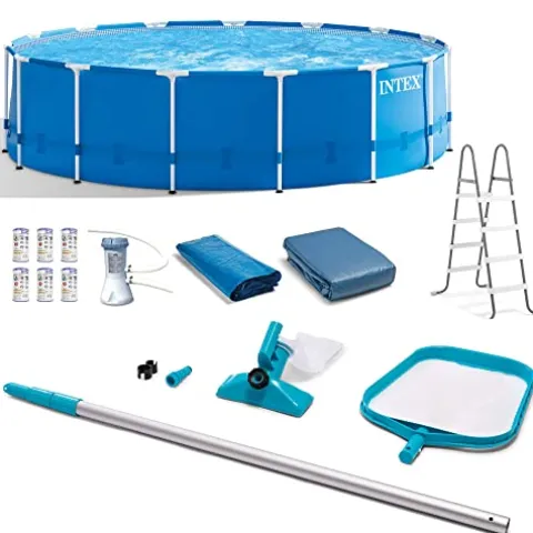 Intex Metal Frame Swimming Pool Set Blue