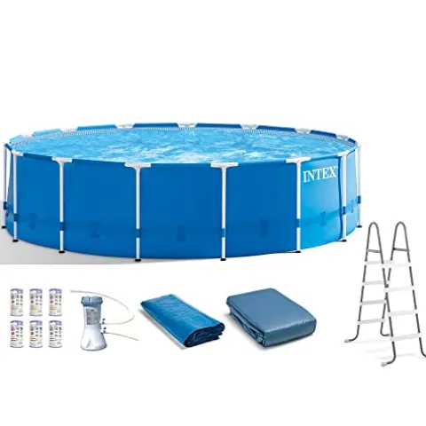 Intex Metal Frame Swimming Pool Set Blue