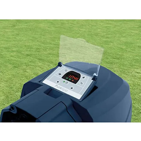 Intex Portable Inflatable Hot Tub Bubble Jet Spa with Tablet Mobile Phone Spa Tray Accessory, White Blue