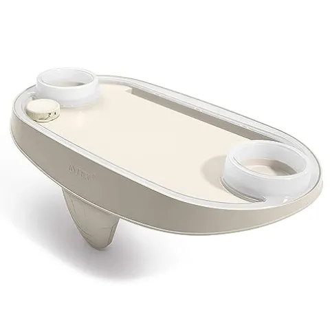 Intex Portable Inflatable Hot Tub Bubble Jet Spa with Tablet Mobile Phone Spa Tray Accessory, White Blue