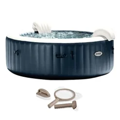 Intex Portable Inflatable Hot Tub Bubble Jet Spa Blue