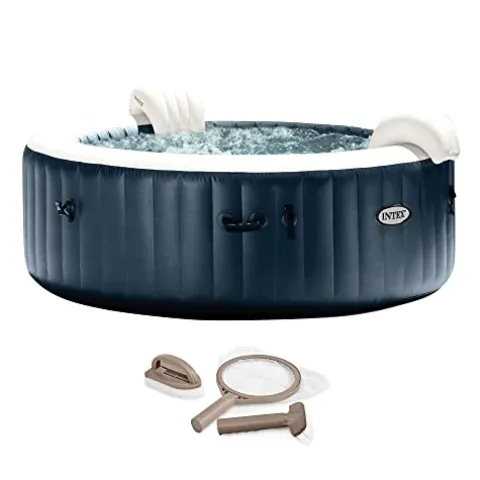 Intex Portable Inflatable Hot Tub Bubble Jet Spa Blue