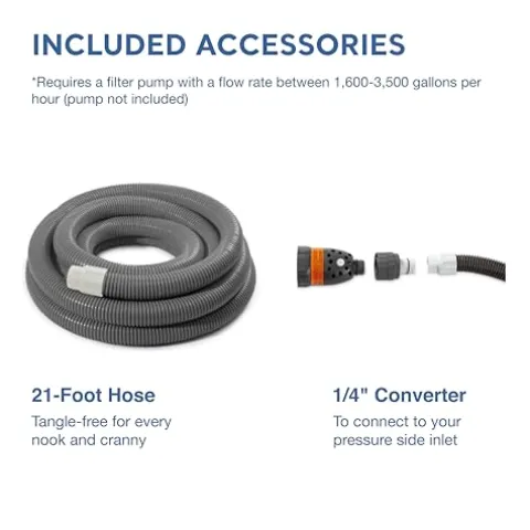 Intex Prism Frame Above Ground Pool Set with Accessories Blue