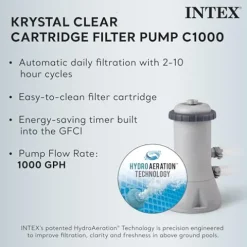 Intex Prism Frame Above Ground Pool Set with Accessories Blue