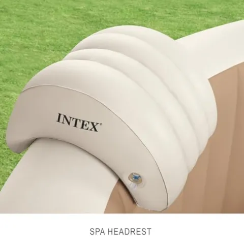 Intex PureSpa 4 Person Round Bubble Massage Inflatable Hot Tub Spa Set Tan