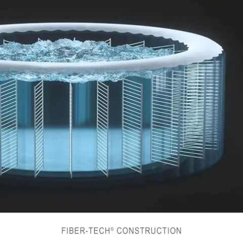 Intex PureSpa 4 Person Round Bubble Massage Inflatable Hot Tub Spa Set Tan