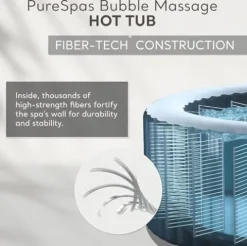 Intex PureSpa Bubble Massage Inflatable Hot Tub Set, 6 Person, Tan