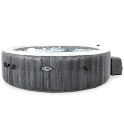Intex PureSpa Greywood Deluxe Outdoor Inflatable Hot Tub Wood Grain Pattern