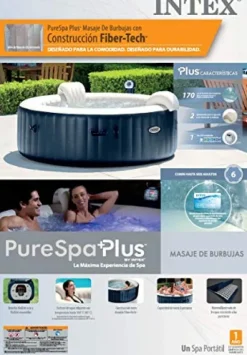 Intex PureSpa Inflatable Portable Hot Tub Blue