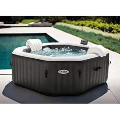 Intex PureSpa Jet and Bubble Deluxe Inflatable Hot Tub Set Black