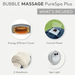 Intex PureSpa Plus 6 Person Inflatable Outdoor Hot Tub Spa Cobalt Blue