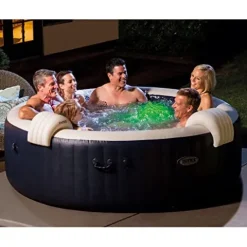 Intex PureSpa Plus 6 Person Inflatable Outdoor Hot Tub Spa Cobalt Blue
