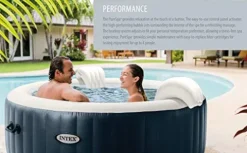 Intex PureSpa Plus 6 Person Inflatable Hot Tub with Bubble Jets Navy
