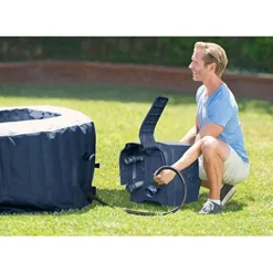 Intex PureSpa Plus 6 Person Inflatable Hot Tub with Bubble Jets Navy