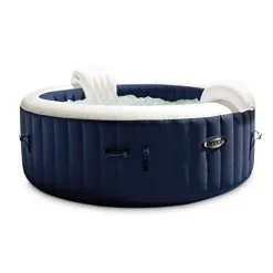Intex PureSpa Plus 6 Person Inflatable Hot Tub with Bubble Jets Navy