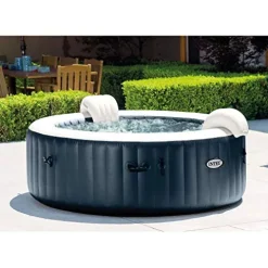 Intex PureSpa Plus 6 Person Inflatable Hot Tub with Bubble Jets Navy