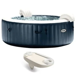Intex PureSpa Plus 6 Person Portable Inflatable Hot Tub Blue