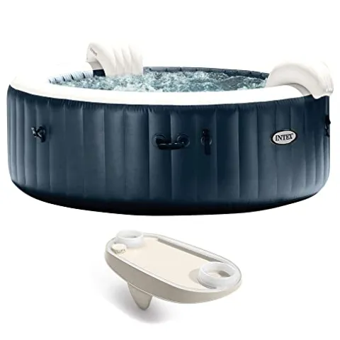 Intex PureSpa Plus 6 Person Portable Inflatable Hot Tub Blue