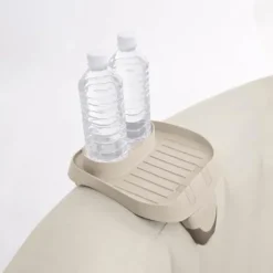 Intex PureSpa Plus Greystone Inflatable Hot Tub with Tray Attachments Gray