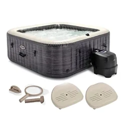 Intex PureSpa Plus Greystone Inflatable Square Hot Tub Maintenance Kit Gray
