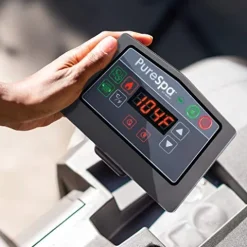 Intex PureSpa Plus Greywood Deluxe 6 Person Inflatable Hot Tub Gray with Seat Inserts