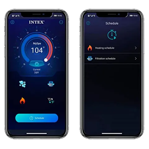 Intex PureSpa Plus Greywood Inflatable Hot Tub with LED Lights Gray