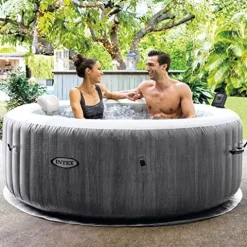 Intex PureSpa Plus Greywood Inflatable Hot Tub with LED Lights Multicolor