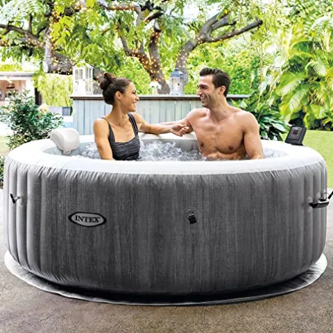 Intex PureSpa Plus Greywood Inflatable Hot Tub with LED Lights Multicolor