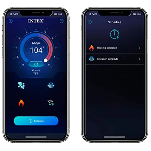 Intex PureSpa Plus Inflatable Hot Tub with LED Light Gray