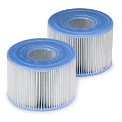 Intex PureSpa Plus 6-Person Portable Inflatable Hot Tub with Filter Cartridges Blue