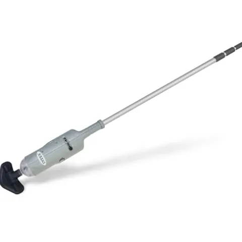 Intex Rechargeable Handheld Pool Vacuum Cleaner with 2 Brush Heads and PureSpa Plus 6 Person Inflatable Square Hot Tub with 170 AirJets Gray