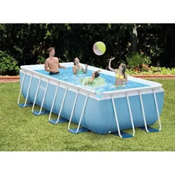Intex Rectangular Prism Frame Pool Set 16ft x 8ft x 42in Multicolor