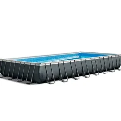 Intex Rectangular Ultra XTR Frame Above Ground Swimming Pool with Pump, Sand Filter, Pool Ladder, Ground Cloth, and Pool Cover