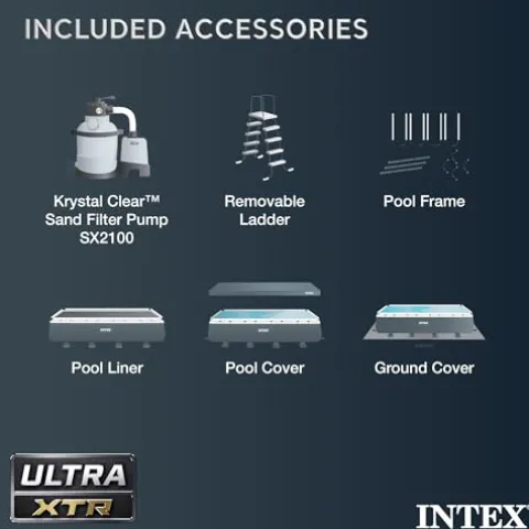 Intex Rectangular Ultra XTR Frame Swimming Pool Set Gray