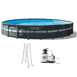 Intex Round Ultra XTR Frame Swimming Pool Set with Filter Pump Gray
