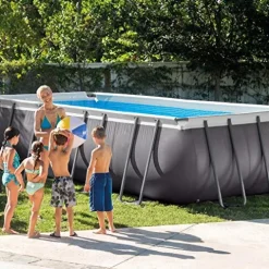 Intex Ultra Frame Rectangular Pool Set with Sand Filter Pump Gray