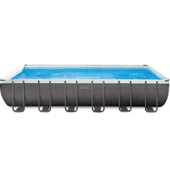 Intex Ultra Frame Rectangular Pool Set with Sand Filter Pump, Ladder, Ground Cloth & Pool Cover