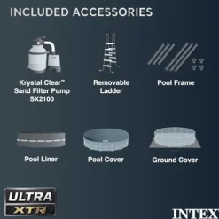 Intex Ultra XTR Deluxe Above Ground Swimming Pool Set Gray