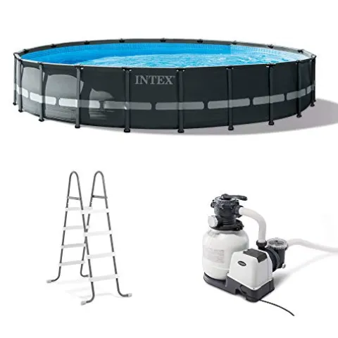 Intex Ultra XTR Deluxe Above Ground Swimming Pool Set Gray