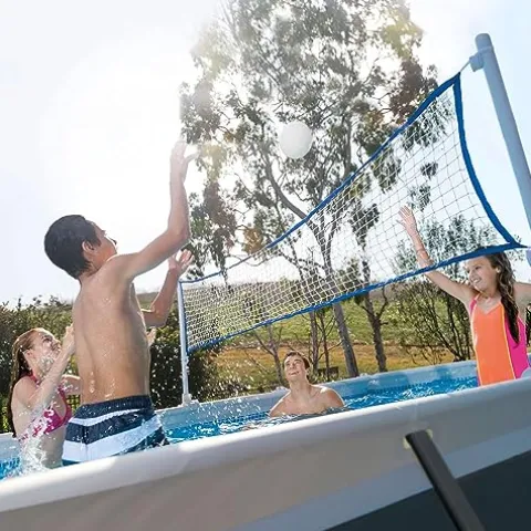 Intex Ultra XTR Deluxe Rectangular Above Ground Pool Set 24ft x 12ft x 52in Gray