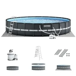 Intex Ultra XTR Frame 14′ x 42″ Round Above Ground Swimming Pool Set Blue