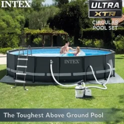 Intex Ultra XTR Frame 14′ x 42″ Round Above Ground Swimming Pool Set Blue