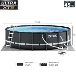 Intex Ultra XTR Frame 14′ x 42″ Round Above Ground Swimming Pool Set Blue
