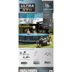 Intex Ultra XTR Frame 14′ x 42″ Round Above Ground Swimming Pool Set Blue