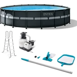 Intex Ultra XTR Frame 18′ x 52″ Above Ground Swimming Pool Blue Gray White
