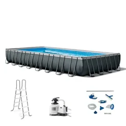 Intex Ultra XTR Frame Rectangular Swimming Pool Set Blue, Gray