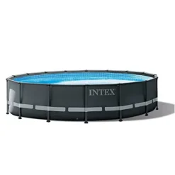 Intex Ultra XTR 16ft x 48in Above Ground Pool Set w/Pump, Cleaner Robot Vacuum & Hose Gray