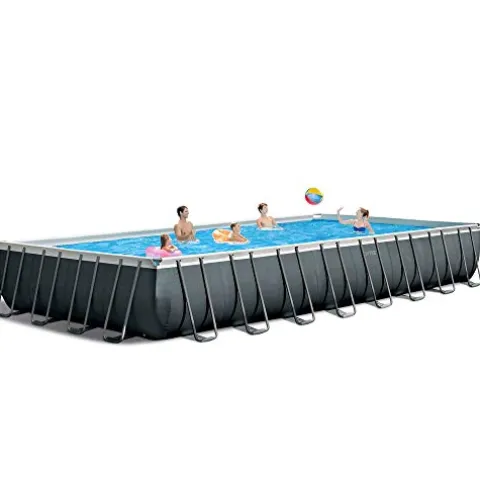 Intex Ultra XTR Heavy Duty Rectangular Above Ground Swimming Pool Gray